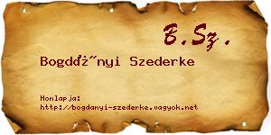 Bogdányi Szederke névjegykártya